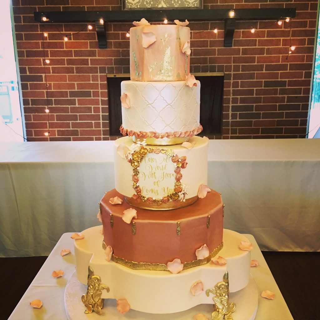 Robbyn's Rose Gold Wedding Cake